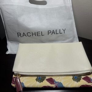 Floral and cream reversible fold over clutch bag